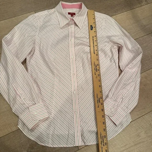 TALBOTS WOMENS PINK LONG SLEEVE BUTTON UP SHIRT SIZE 4 PINK - Picture 4 of 7